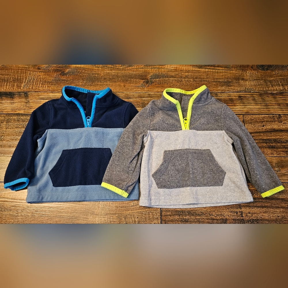 Oshkosh Baby Boy Fleece Half Zip Pullover (Set Of 2) Size 12M